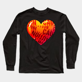 Caution tape heart Long Sleeve T-Shirt